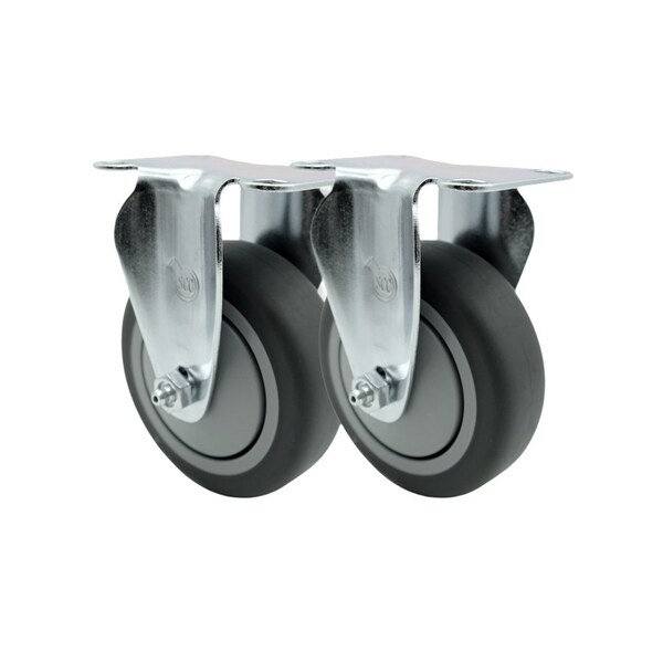 FG27275 Rubbermaid Cube Utility Truck Quiet Replacement Rigid Casters, 2PK